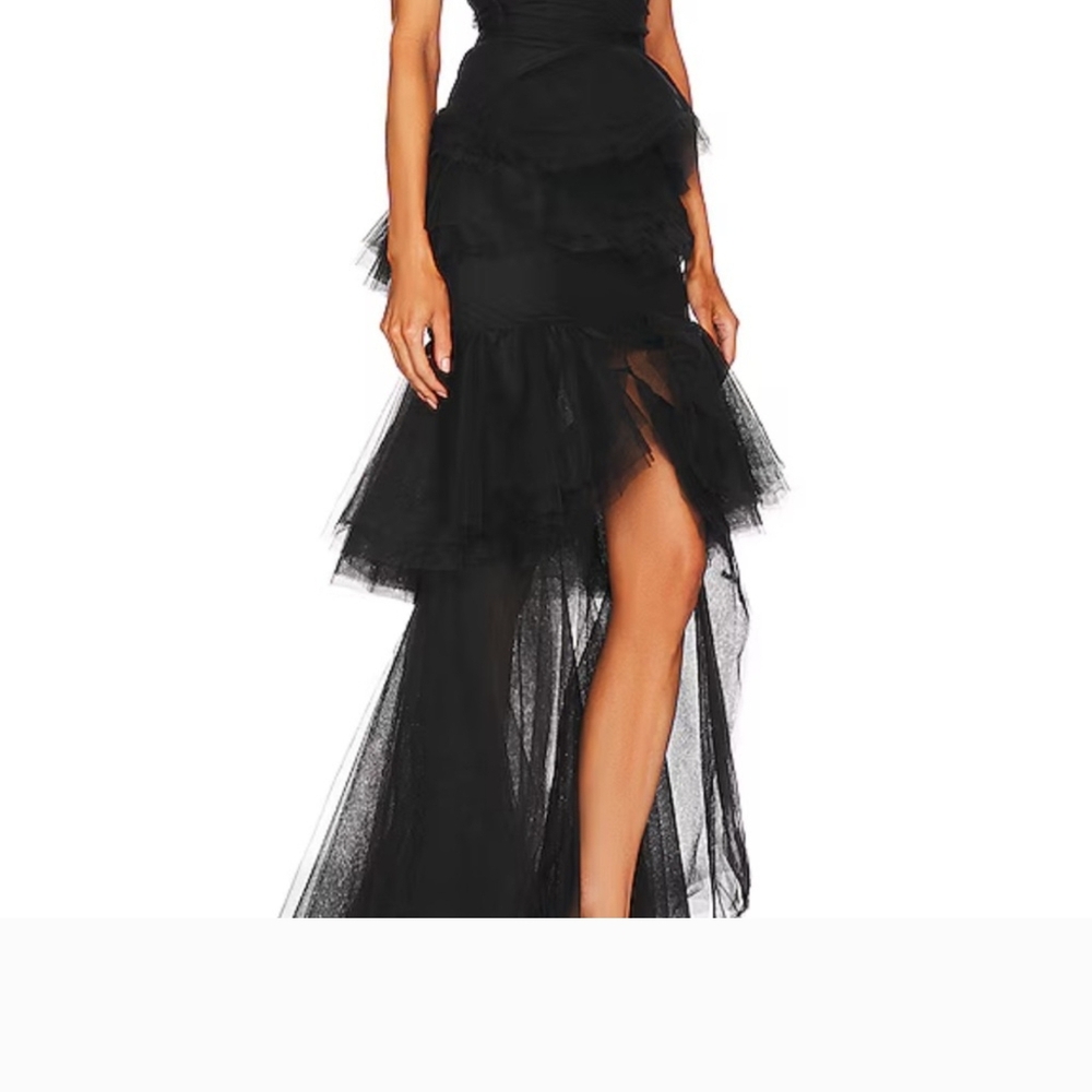 Michael Costello Alai Elegant Black Strapless Evening Dress - Picture 10 of 11